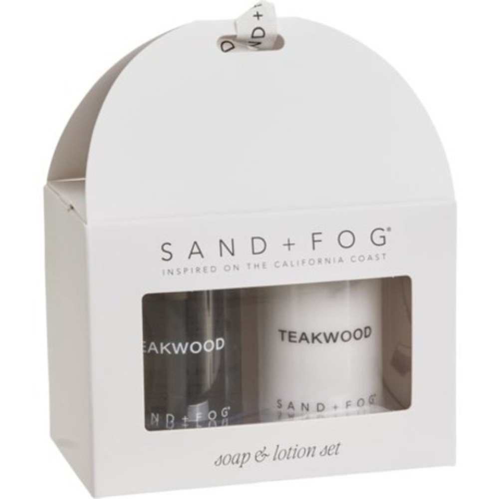 Sand + Fog Soap & Lotion 2 Piece Set White Teakwood Scent Gift Box